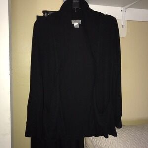 Belle du Jour Cardi SzM Open Front Pockets Black Lt Weight Pre-Owned